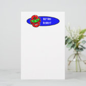 Retro Roboter sagt Briefpapier (Stehend Vorderseite)