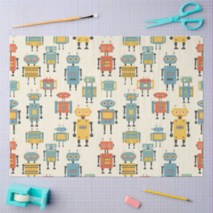 Retro-Roboter-Seidenpapier Seidenpapier