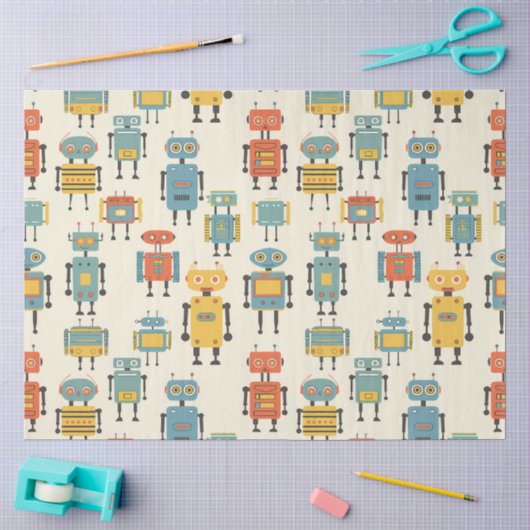 Retro-Roboter-Seidenpapier Seidenpapier (Basteln)