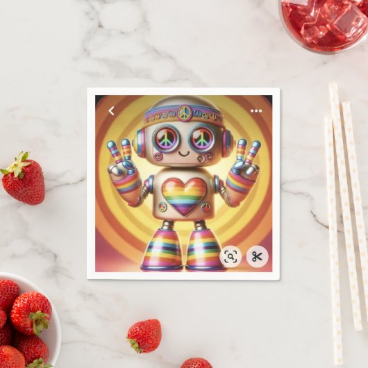 Retro-Roboter Serviette (Beispiel)