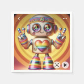 Retro-Roboter Serviette (Vorderseite)
