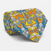 Retro-Roboter sind zurück und gewollt, um lustige Krawatte (Gerollt)