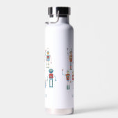 Retro-Roboter Spaß Personalized Trinkflasche (Rechts)