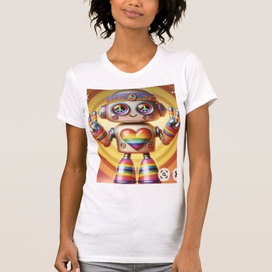 Retro-Roboter T-Shirt (Vorderseite)