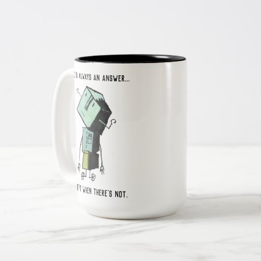 Retro-Roboter-Tasse Zweifarbige Tasse (Vorderseite Links)