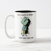 Retro-Roboter-Tasse Zweifarbige Tasse (Links)