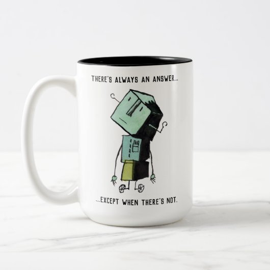 Retro-Roboter-Tasse Zweifarbige Tasse (Links)
