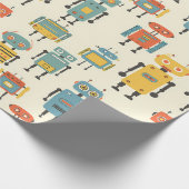 Retro Roboter Umschlagpapier Geschenkpapier (Ecke)