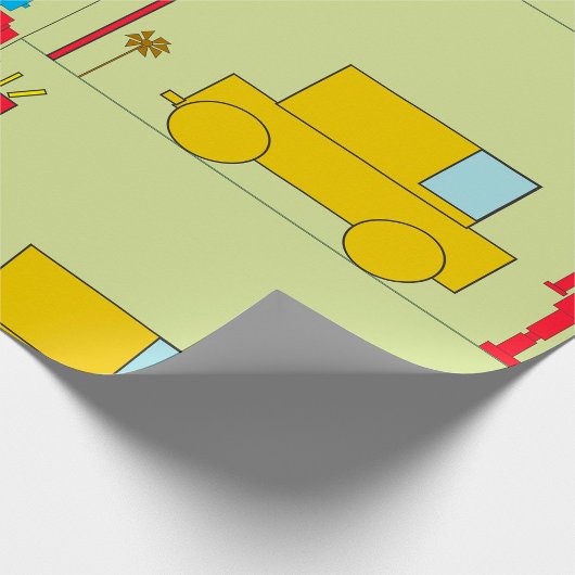 Retro-Roboter und -Autos Geschenkpapier