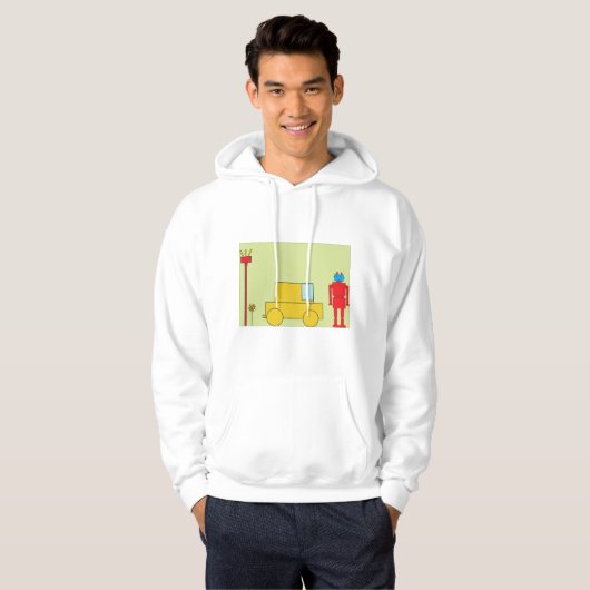 Retro-Roboter und -Autos Hoodie (Vorne ganz)