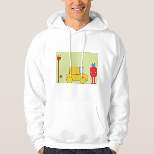 Retro-Roboter und -Autos Hoodie (Vorderseite)