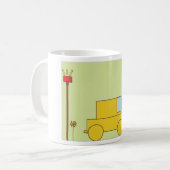 Retro-Roboter und -Autos Kaffeetasse (Vorderseite Links)