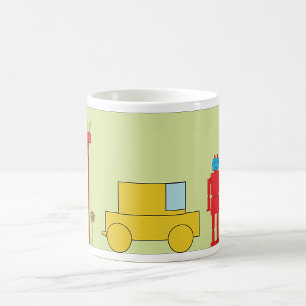 Retro-Roboter und -Autos Kaffeetasse