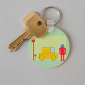 Retro-Roboter und -Autos Schlüsselanhänger