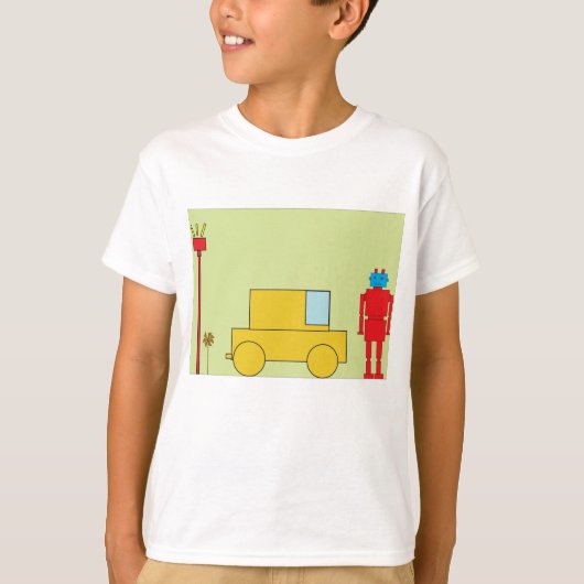 Retro-Roboter und -Autos T-Shirt (Vorderseite)