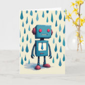 Retro-Roboter-Vatertagskarte Karte (Gelbe Blume)