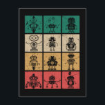 Retro Roboter Vintag Robotik Postkarte<br><div class="desc">Retro Robots Vintage Robotik. Kids Robot Vintag Robotics Son Daughter.</div>