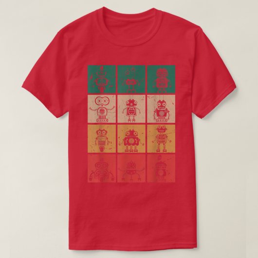 Retro Robots Evolution Robot T-Shirt (Design vorne)
