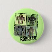 retro robotto Abzeichen Button (Vorderseite)