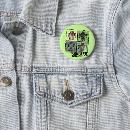 retro robotto Abzeichen Button (Beispiel)