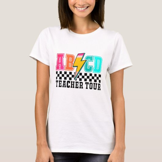 Retro Rock ABCD Blitzschlag - Fettfarbe T-Shirt (Vorderseite)