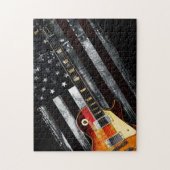 RETRO ROCK American Flag and Electric Guitar Puzzle (Vertikal)