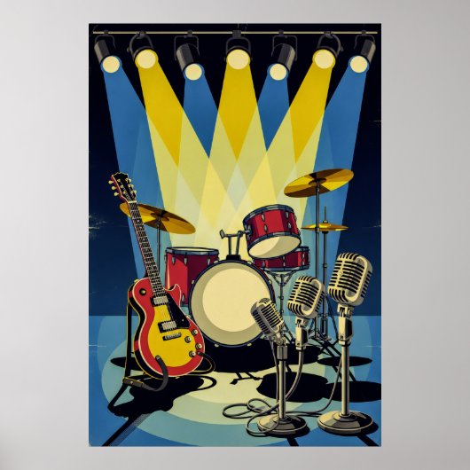 Retro Rock and Roll Concert Vintage Poster (Vorne)