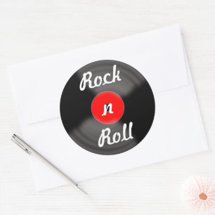 Retro Rock and Roll Vinyl Record Stickers