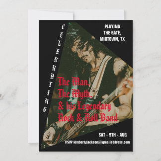 Retro Rock Band Foto Geburtstagsparty Einladung