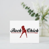 Retro Rock Chick Postkarte (Stehend Vorderseite)