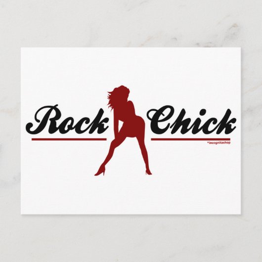 Retro Rock Chick Postkarte (Vorderseite)