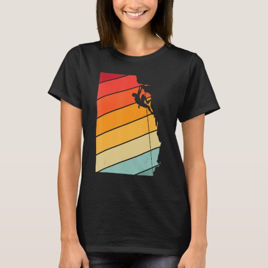 Retro Rock Climbing -Bouldering - Adventure- Wall T-Shirt (Vorderseite)