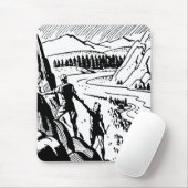 Retro Rock Climbing Mousepad (Mit Mouse)