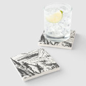 Retro Rock Climbing Steinuntersetzer (Seitenansicht)