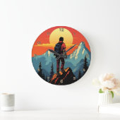 Retro Rock Climbing Vintages Climber Geschenk Große Wanduhr (Zuhause)