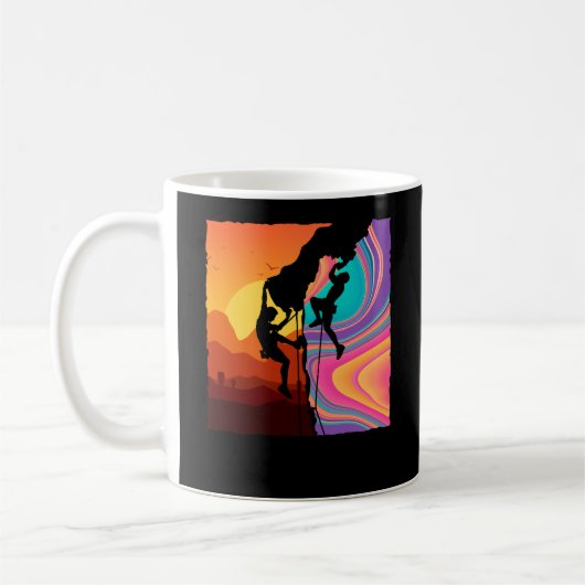 Retro Rock Climbing Wand Klettern Kaffeetasse (Links)