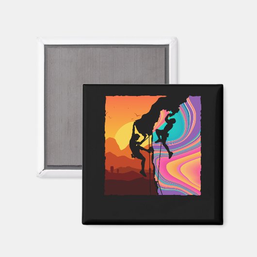 Retro Rock Climbing Wand Klettern Magnet (Vorderseite/Rückseite)