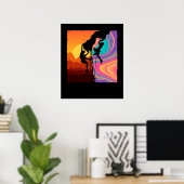 Retro Rock Climbing Wand Klettern Poster (Heimbüro)