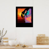 Retro Rock Climbing Wand Klettern Poster (Küche)