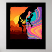Retro Rock Climbing Wand Klettern Poster (Vorne)