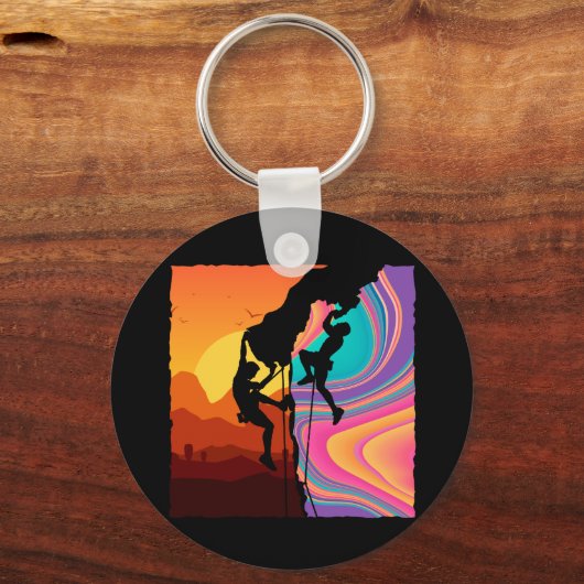 Retro Rock Climbing Wand Klettern Schlüsselanhänger (Vorderseite)