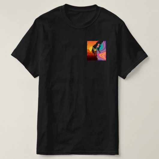 Retro Rock Climbing Wand Klettern T-Shirt (Design vorne)