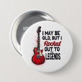 Retro Rock Gitarre Klassische Musik Nostalgie Desi Button (Vorne & Hinten)