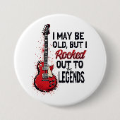 Retro Rock Gitarre Klassische Musik Nostalgie Desi Button (Vorderseite)