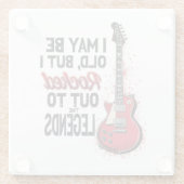 Retro Rock Gitarre Klassische Musik Nostalgie Desi Glasuntersetzer (Rückseite)