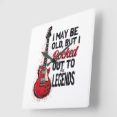 Retro Rock Gitarre Klassische Musik Nostalgie Desi Quadratische Wanduhr (Winkel)