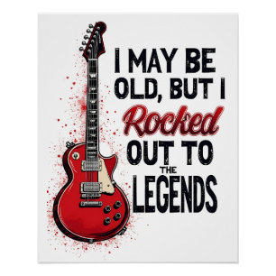 Retro-Rock-Gitarre Klassisches Musik-Nostalgie-Des Poster
