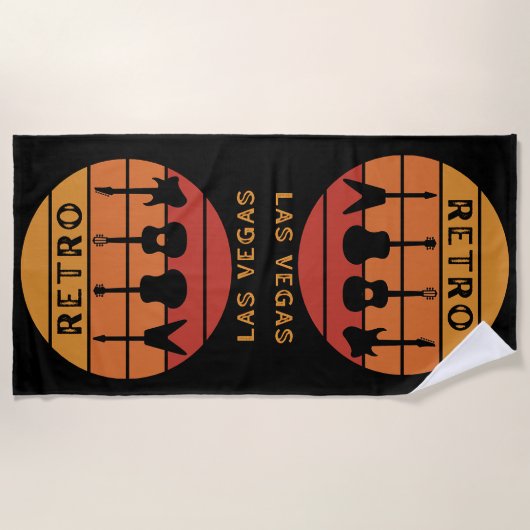 Retro rock Las Vegas Beach Handtuch (Vorderseite)