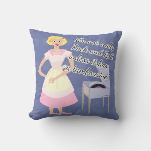 Retro Rock Music Lover Kitsch Cartoons Housefrau Kissen