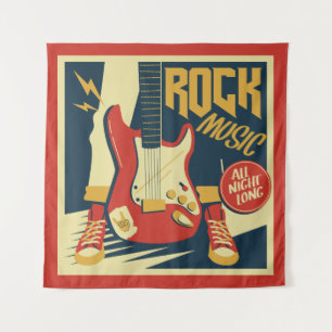 Retro Rock Music Tapest Wandteppich